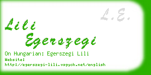 lili egerszegi business card